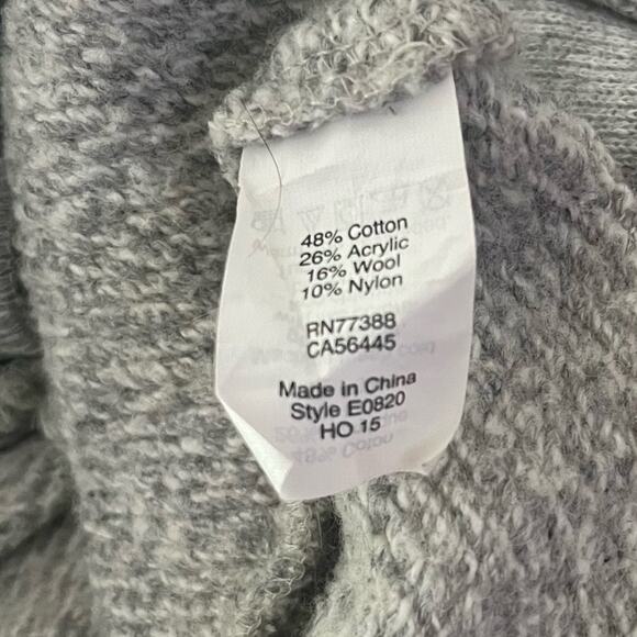 J. Crew Funnelneck Sweatshirt Womens Size Small Gray Front Pockets Simple Casual - Picture 6 of 7